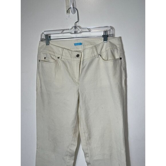 J. McLaughlin Ivory Straight-Leg Classic Five-Pocket Women's Pants Size 10 - Picture 4 of 11